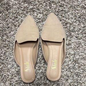 SHEIN Women's Beige Pointed-Toe Mules
